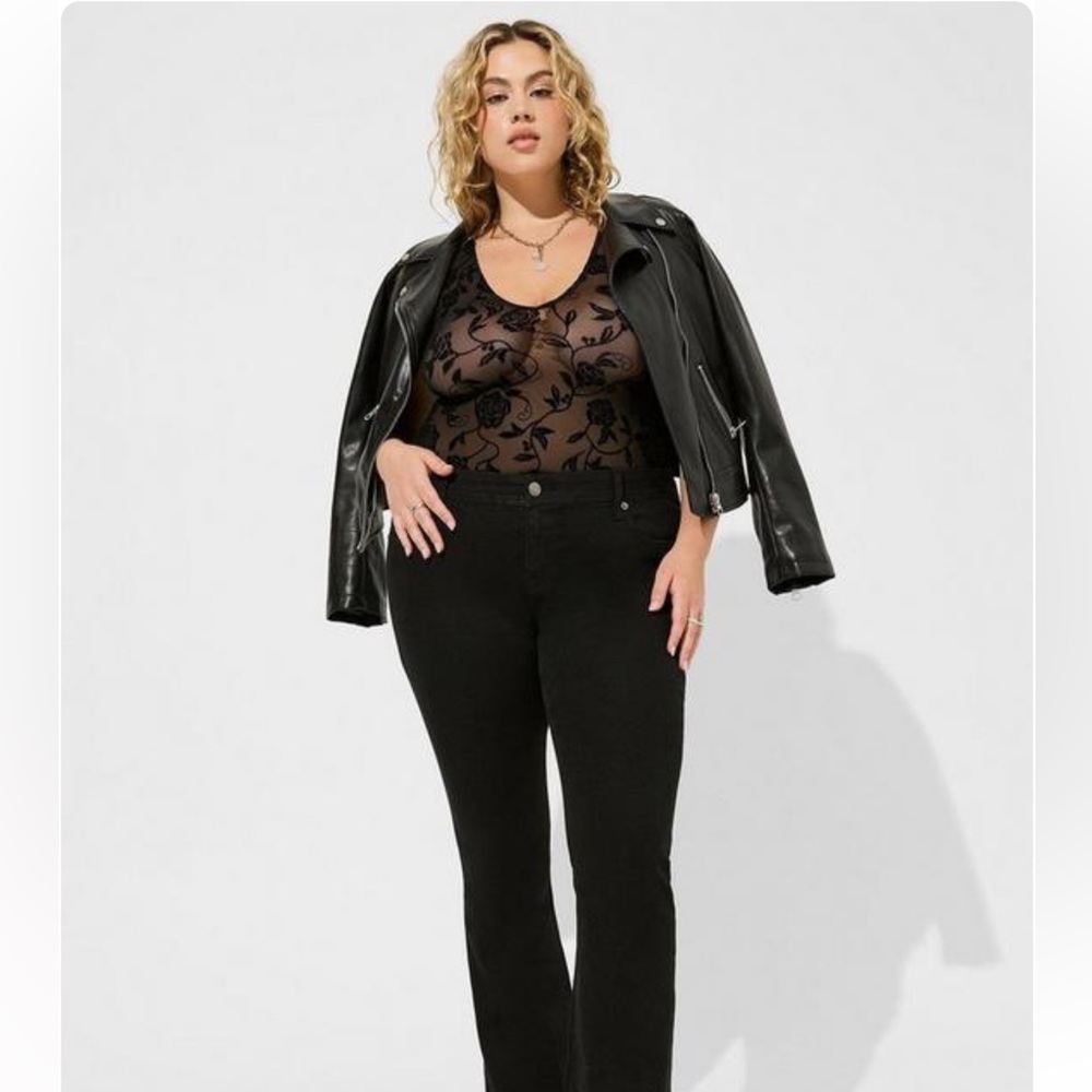New with tags Torrid Rose Flocked Mesh Bodysuit in size 2